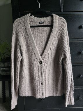 Ardene Curve Knit Cardigan - Light Rose/Mauve